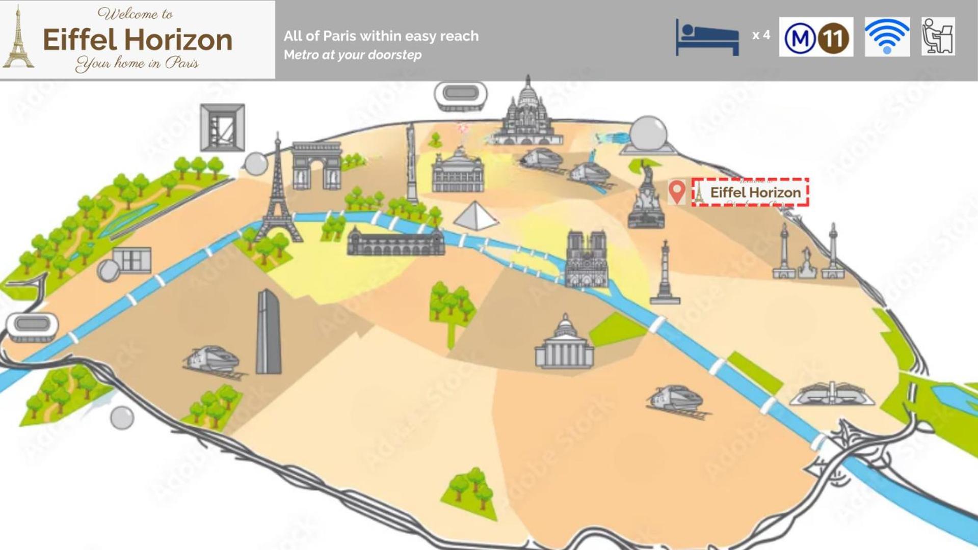 Eiffel Horizon - Grand Espace Familial Au Pied Du Metro Accommodatie bij particulieren *