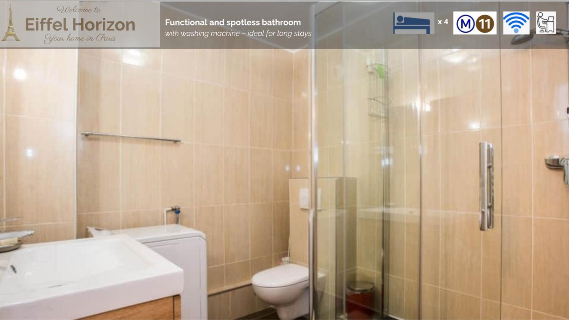 Eiffel Horizon - Grand Espace Familial Au Pied Du Metro Accommodatie bij particulieren Parijs