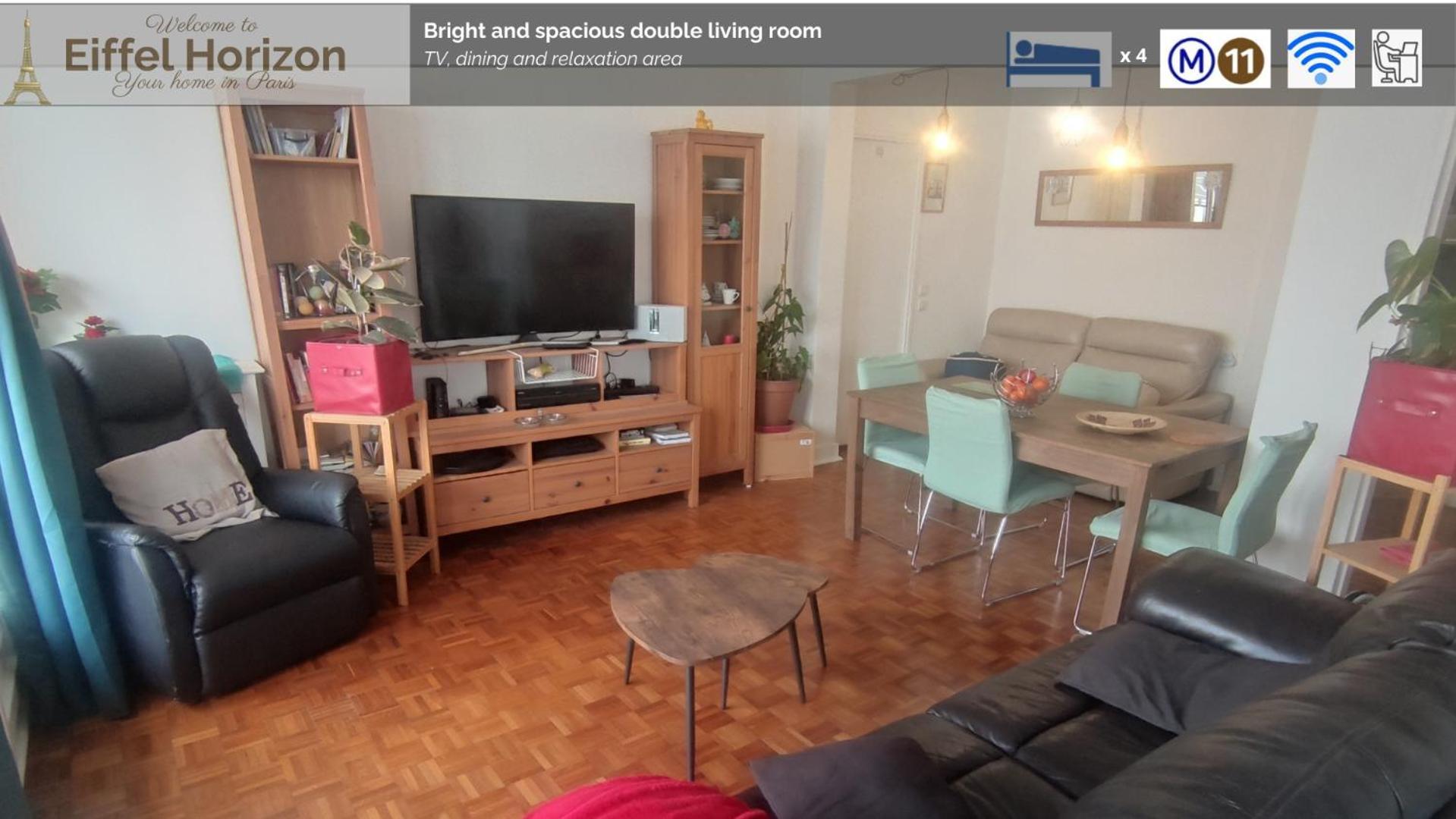 Accommodatie bij particulieren Eiffel Horizon - Grand Espace Familial Au Pied Du Metro Parijs